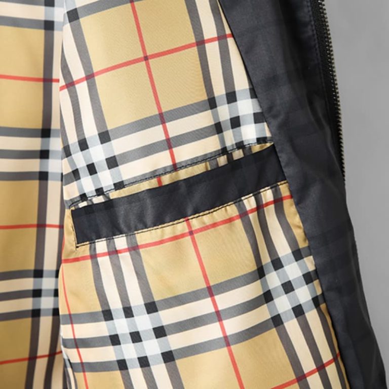 BURBERRY high quality Men reversible letter check hooded lightweight jacket2