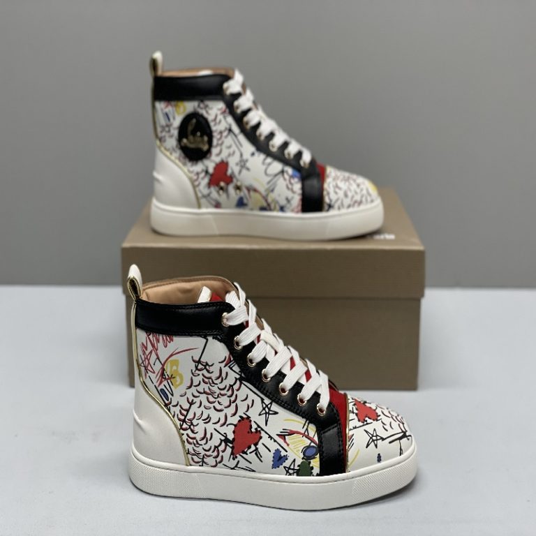 Christian Louboutin top quality Cartoon patern leather flat sneaker
