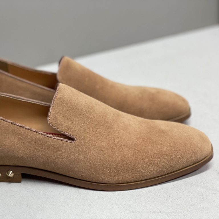 Christian Louboutin top quality brown suede boats loafer