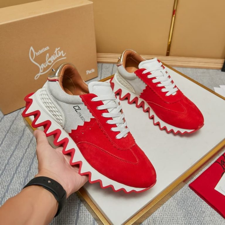 Christian Louboutin top quality red white stitching sneaker Nastroshark 4