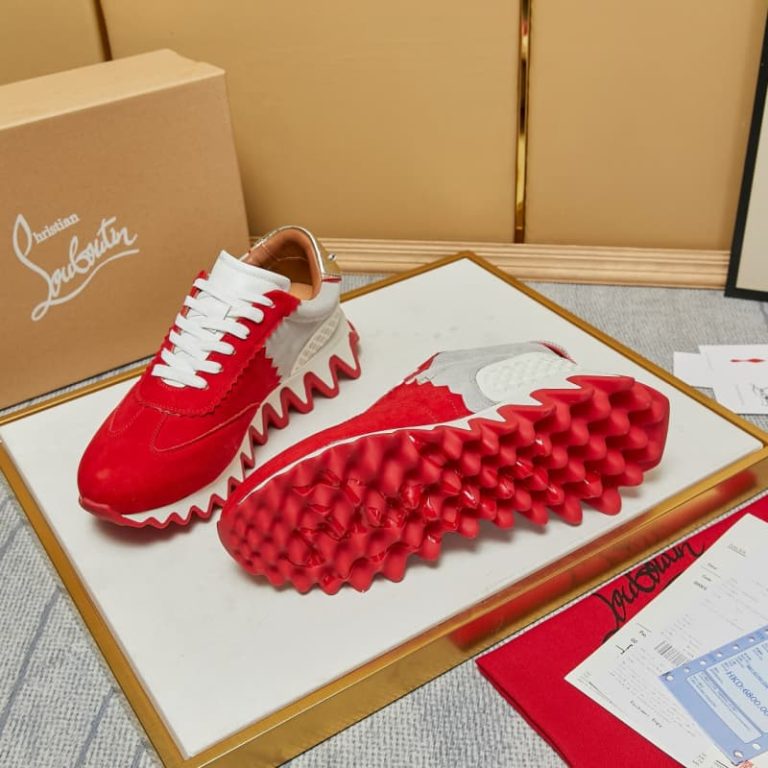Christian Louboutin top quality red white stitching sneaker Nastroshark