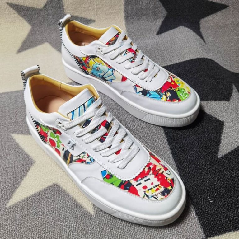 Christian Louboutin women Patent Leather Sneakers men dress shoes-3