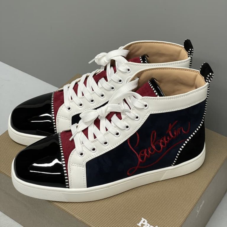 Christian Louboutin women Patent leather Sneakers men High Top dress shoes-1