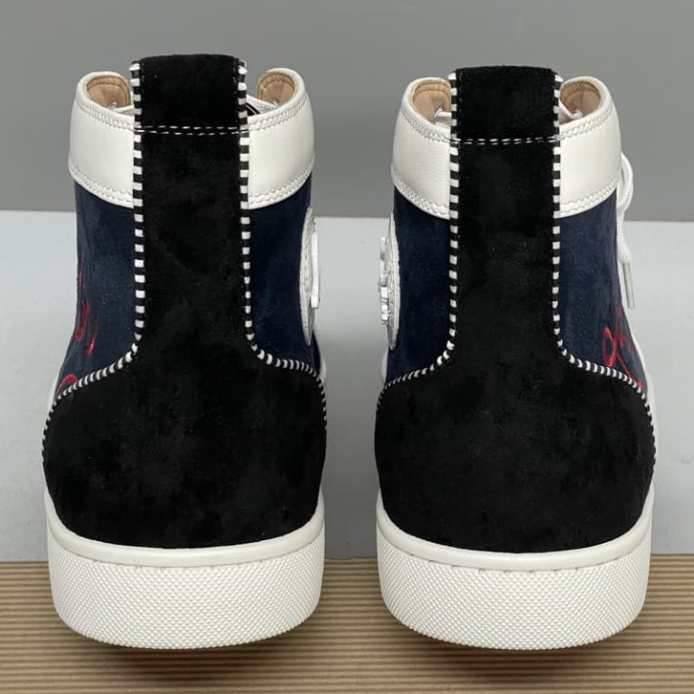 Christian Louboutin women Patent leather Sneakers men High Top dress shoes-3