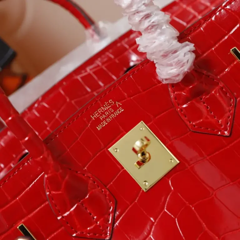 Hermes Birkin Handbag High gloss crocodile pattern-3