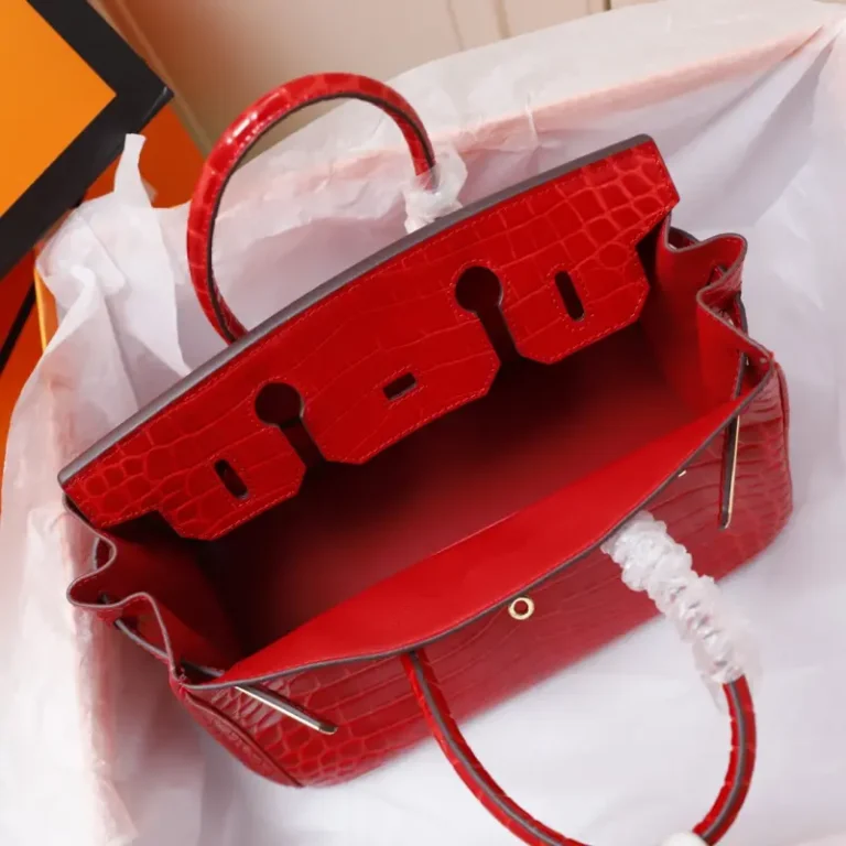 Hermes Birkin Handbag High gloss crocodile pattern-4