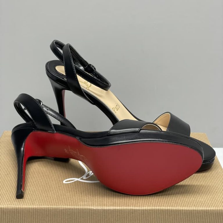 christian louboutin SandalsNappa leather Black high heels Loubi Queen 12CM SH051 14