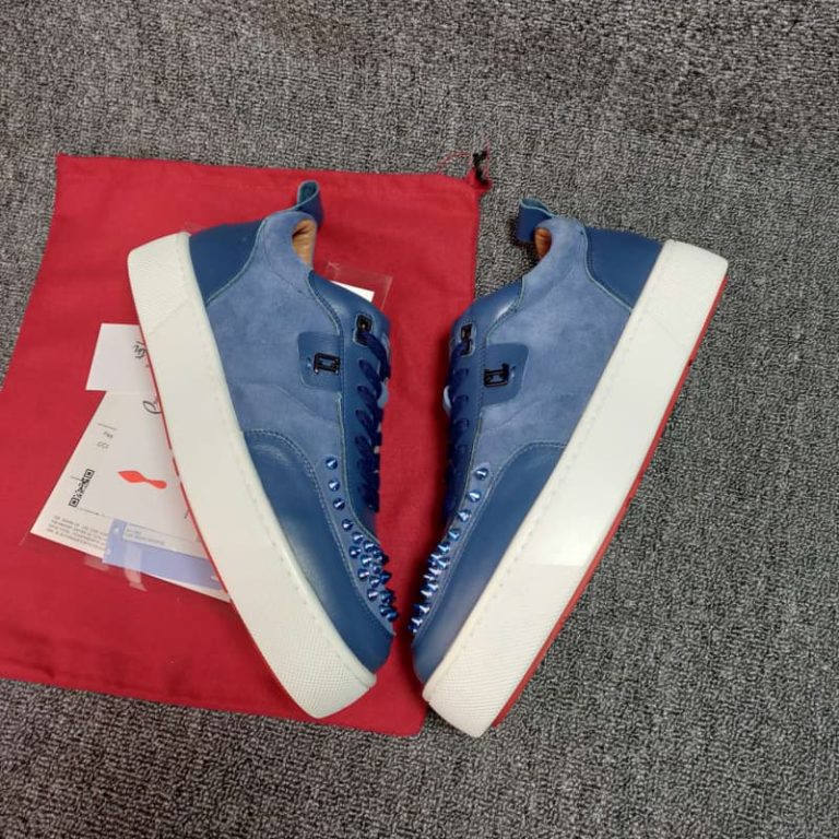 suede calf blue spikes sneakers1