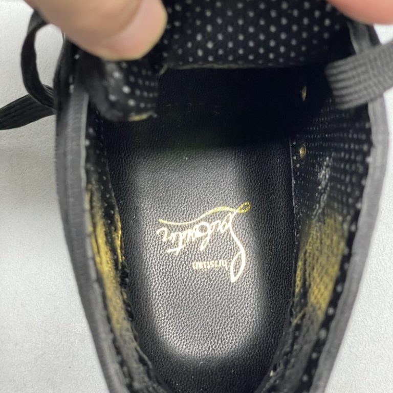 Christian Louboutin High Black Letter Stitching Casual Shoes Leather Men Women SH117 (3)
