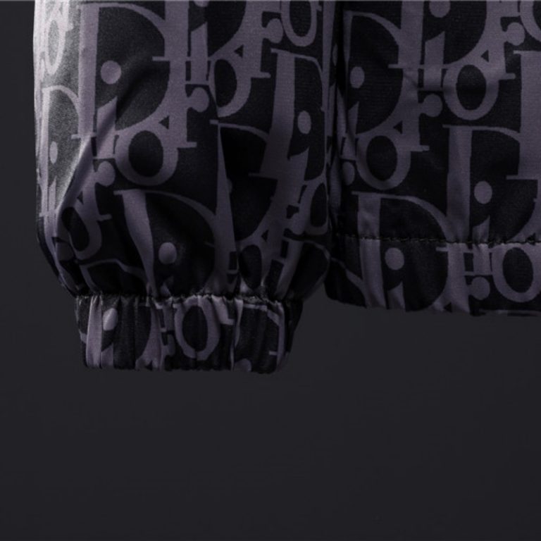 Dior High Quality Men Black Purple Letter Zipper Full Logo Printed Jacket FZ267 (6)