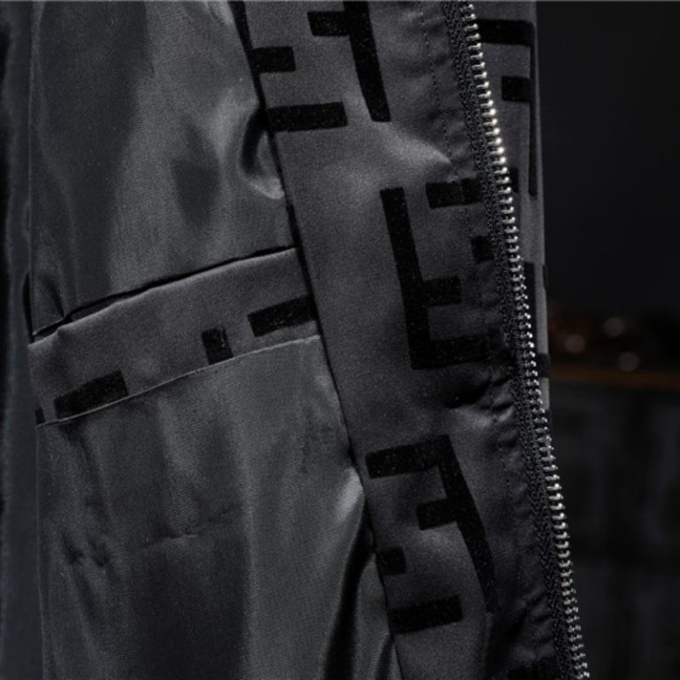 Fendi High Quality Men Black Letter Zipper Full Logo Printed Jacket FZ268 (5)