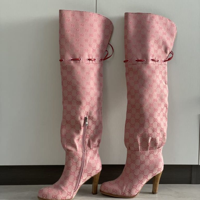 Gucci top quality Pink western cowboy style women's over the knee high heel boots1