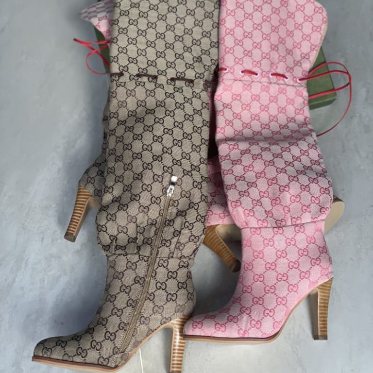 Gucci top quality Pink western cowboy style women's over the knee high heel boots2