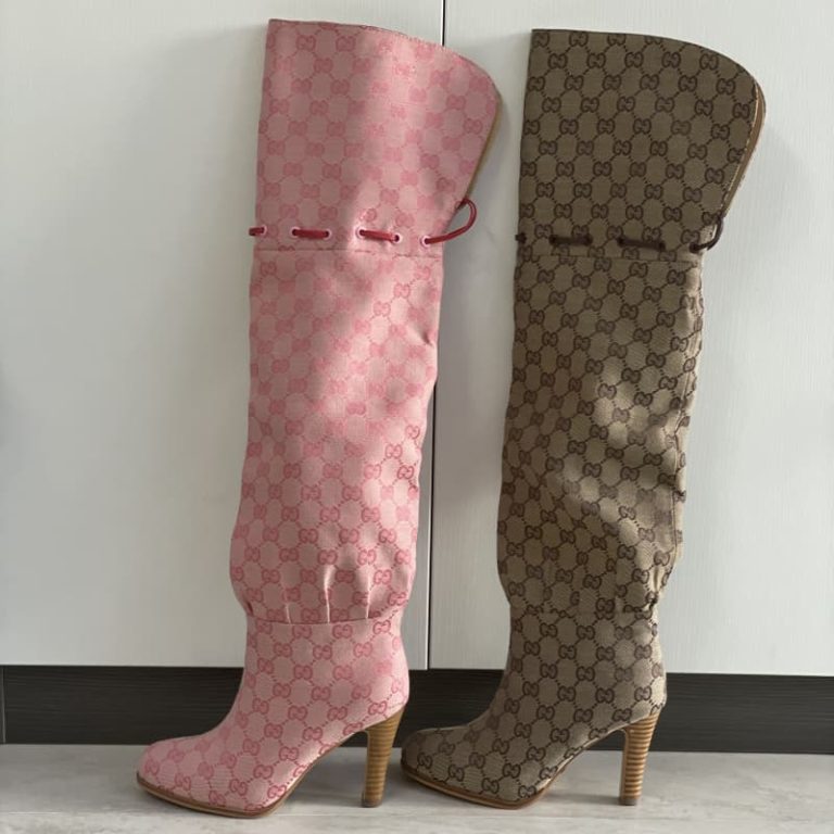 Gucci top quality Pink western cowboy style women's over the knee high heel boots3