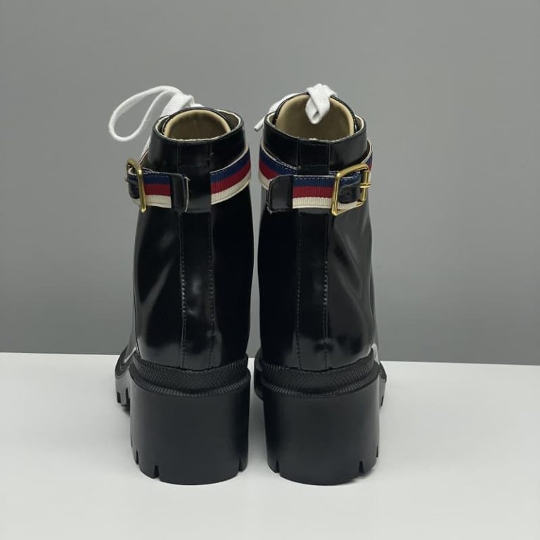 Gucci top quality white patent leather lace-up ankle boots4
