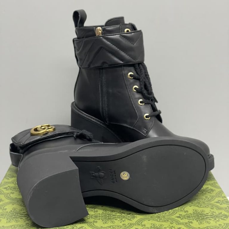 Gucci top quality winter women's warm Velcro laces closure short boots high heels3