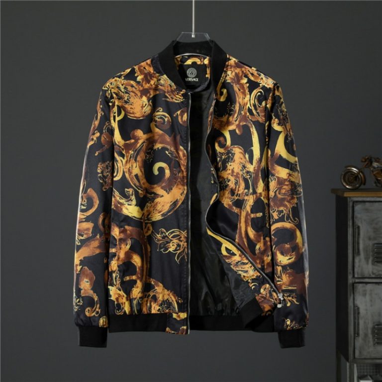 Versace High Quality Men Zipper Full Logo Printed Jacket FZ265 (2)