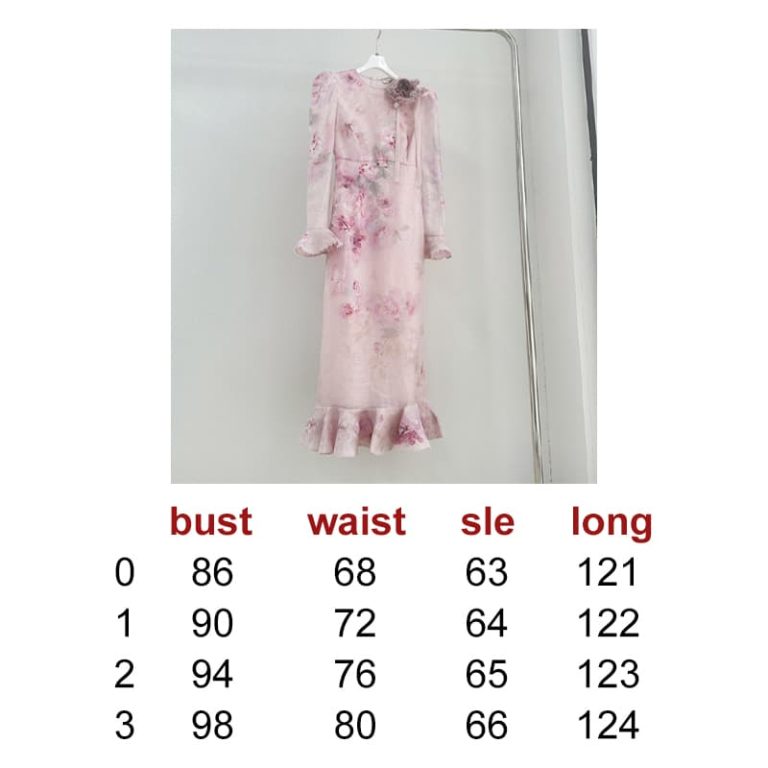 Zimmermann High Quality Floral Embellished Summer Dress Pearl Embellished Edge Women's Long Sleeve Dress 55%LINEN 45%SILK FZ365-6