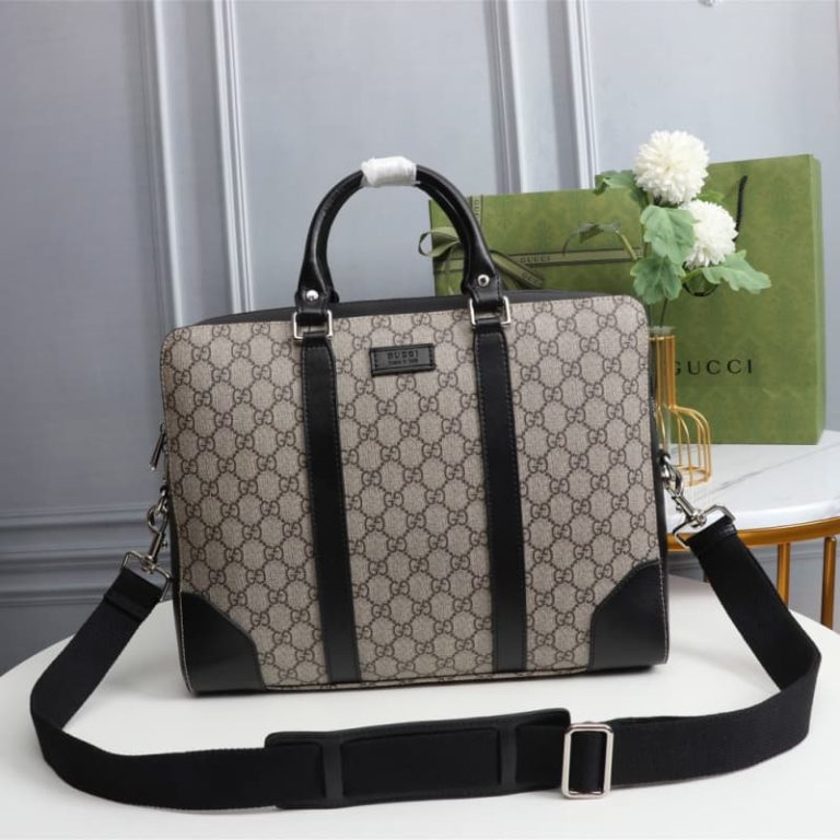 GUCCI High-quality men shoulder bag handbag computer slanting cross bar surface GG pattern design-3