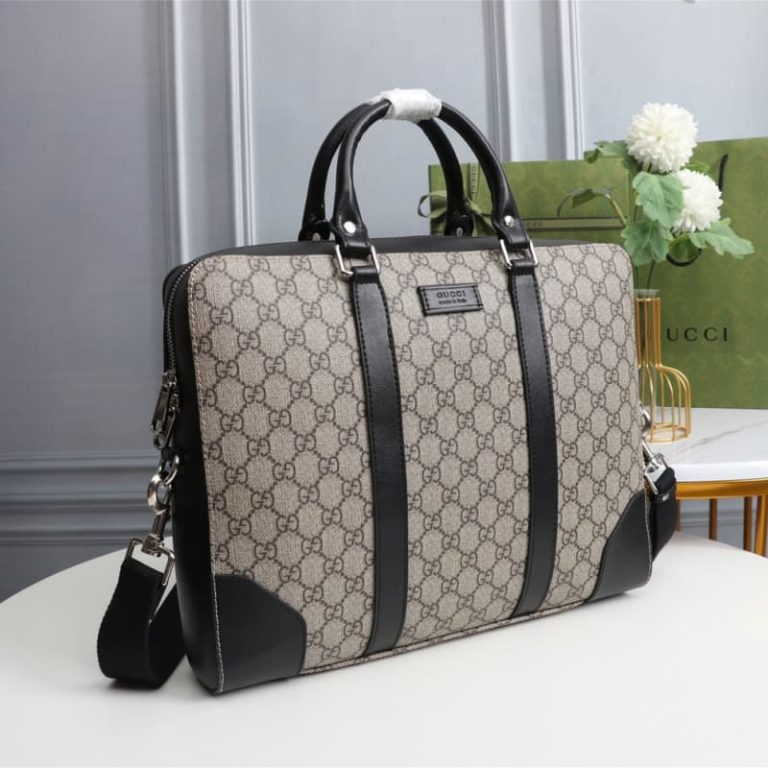 GUCCI High-quality men shoulder bag handbag computer slanting cross bar surface GG pattern design-5