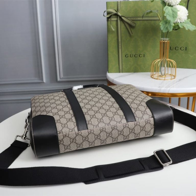 GUCCI High-quality men shoulder bag handbag computer slanting cross bar surface GG pattern design-6