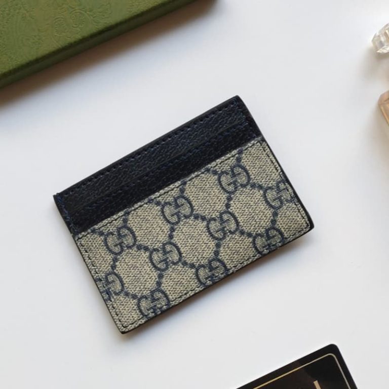 GUCCI Men Women Small Card Case Iconic pattern and striped webbing Double G logo on front-10