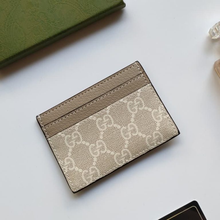 GUCCI Men Women Small Card Case Iconic pattern and striped webbing Double G logo on front-4