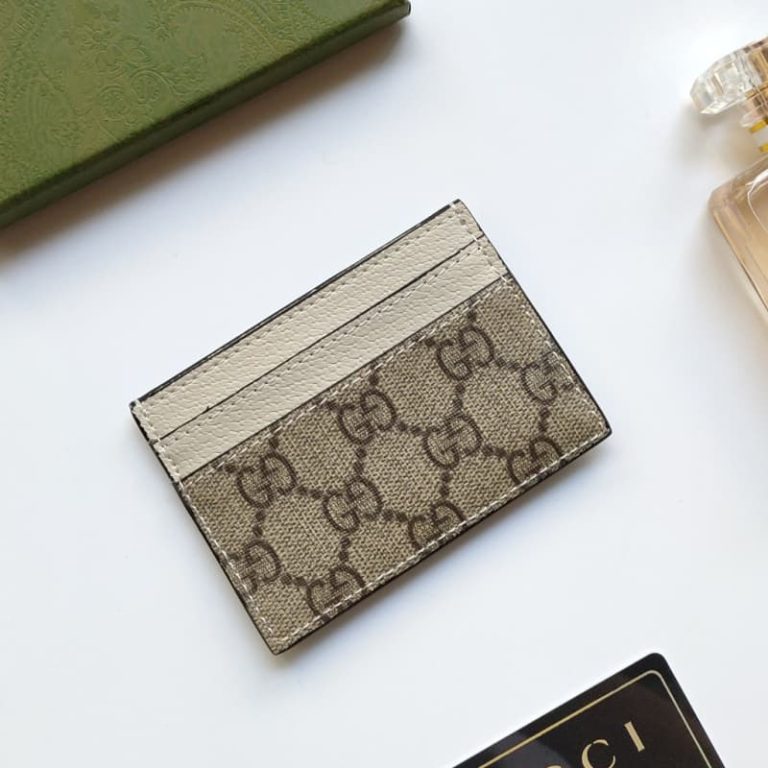 GUCCI Men Women Small Card Case Iconic pattern and striped webbing Double G logo on front-6