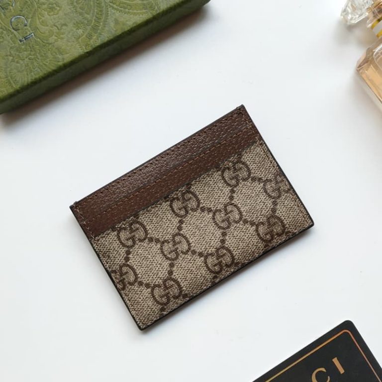 GUCCI Men Women Small Card Case Iconic pattern and striped webbing Double G logo on front-8