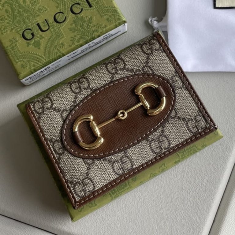 GUCCI Men Women Small Card Case Logo pattern Front decorated with double Glogo logo-3