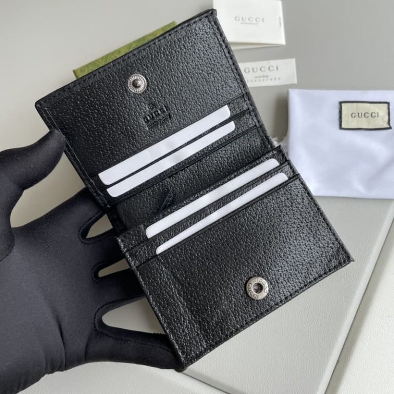 GUCCI Men Women Small Card Case Logo pattern Front decorated with double Glogo logo-9
