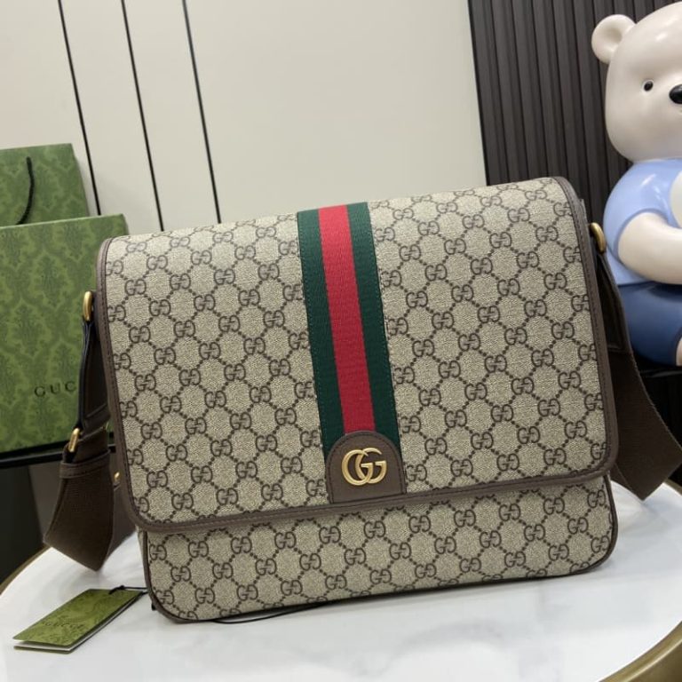 GUCCI best quality Men Briefcase Crossbody Bag Logo Pattern With Magnetic Buckle Flap Design-1