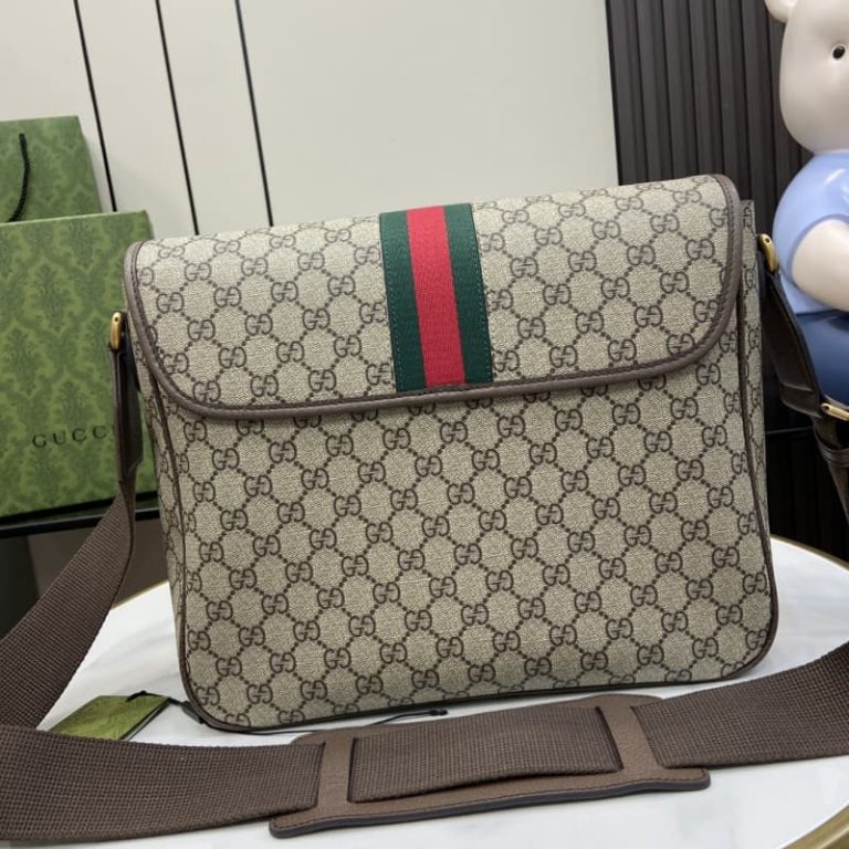 GUCCI best quality Men Briefcase Crossbody Bag Logo Pattern With Magnetic Buckle Flap Design-2