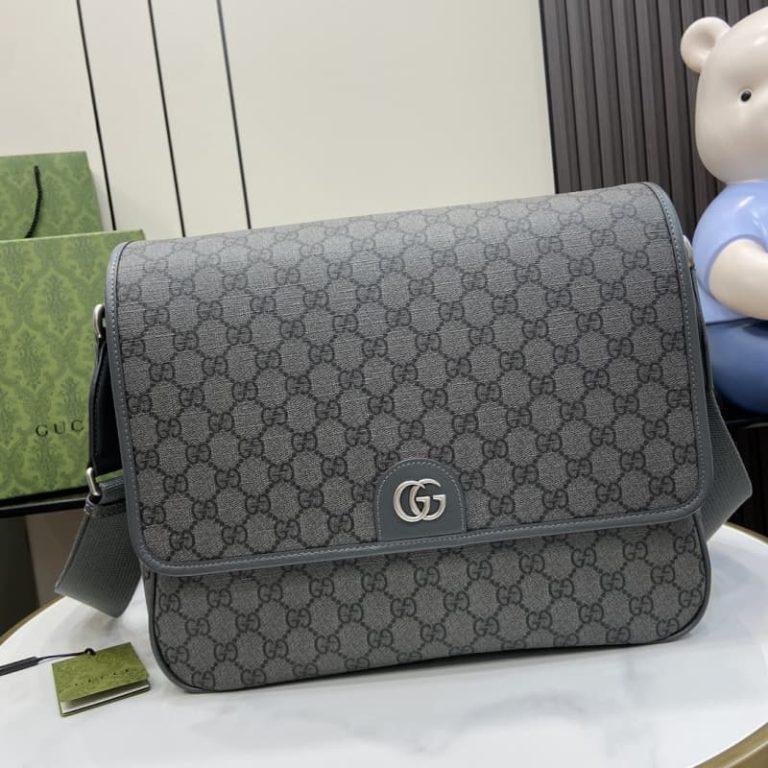 GUCCI best quality Men Briefcase Crossbody Bag Logo Pattern With Magnetic Buckle Flap Design-5