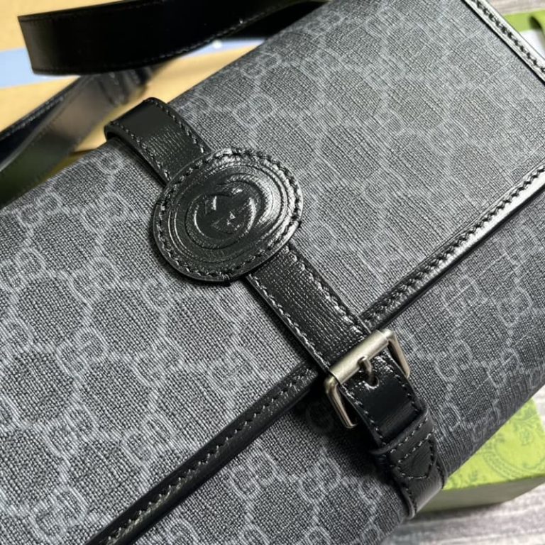 GUCCI best quality men messenger bag shoulder bag GG pattern and interlocking double G logo design-5