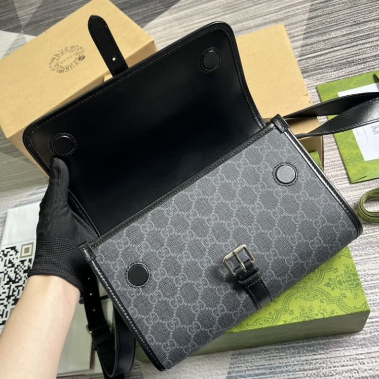 GUCCI best quality men messenger bag shoulder bag GG pattern and interlocking double G logo design-7