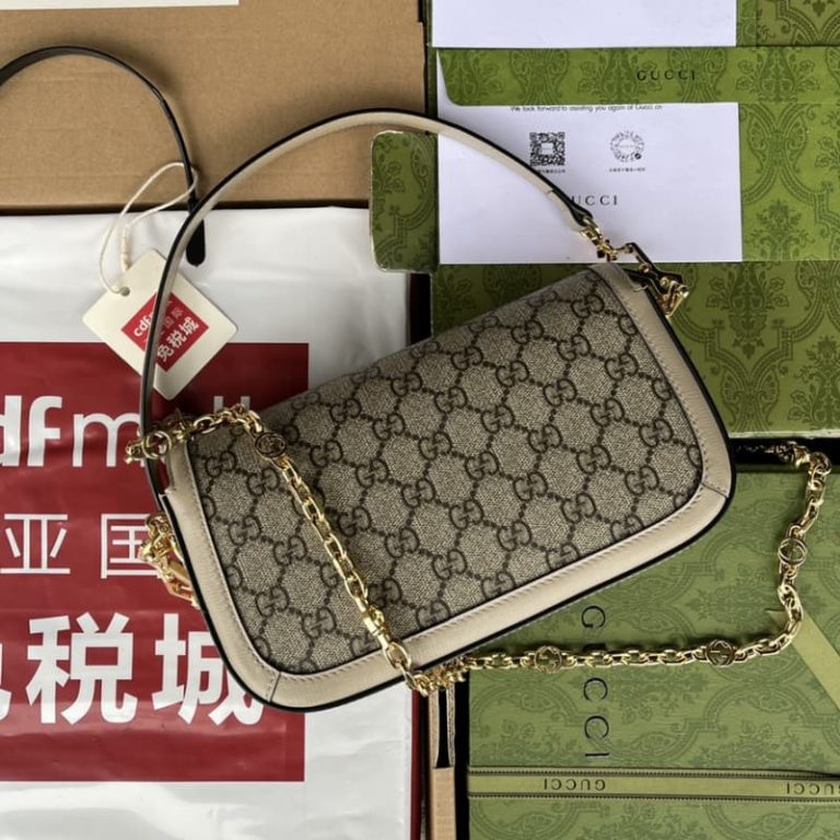 GUCCI best quality mini women shoulder bag Tote bag Flap design Front with signature embellishment-10
