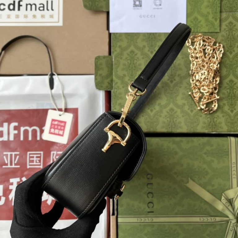 GUCCI best quality mini women shoulder bag Tote bag Flap design Front with signature embellishment-11