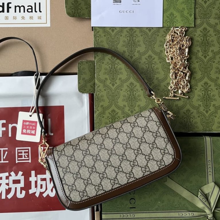 GUCCI best quality mini women shoulder bag Tote bag Flap design Front with signature embellishment-2