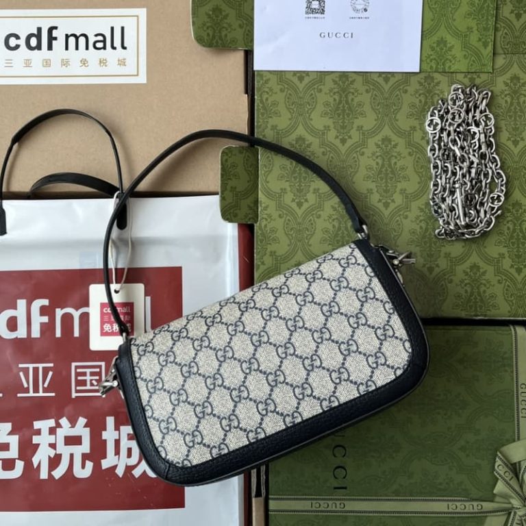 GUCCI best quality mini women shoulder bag Tote bag Flap design Front with signature embellishment-6