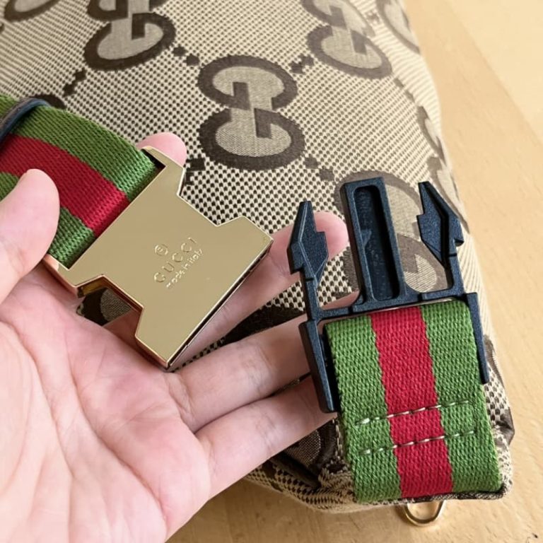 GUCCI high quality women crossbody bag men fanny pack locomotive bag canvas letters embroidered surface-4