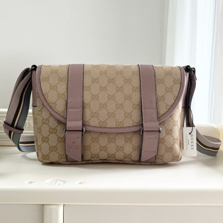 Gucci high quality GG Canvas Double Belt Flap Messenger-1