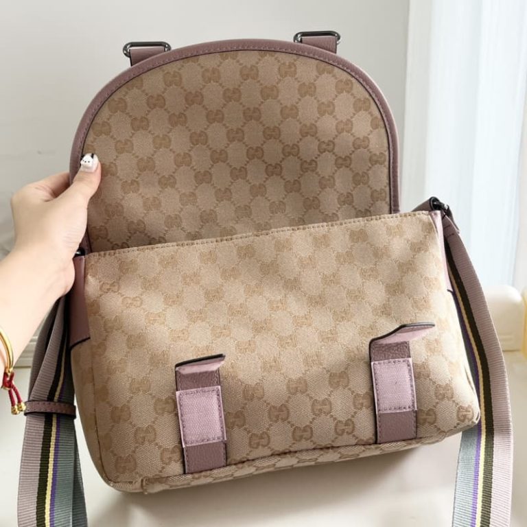 Gucci high quality GG Canvas Double Belt Flap Messenger-5