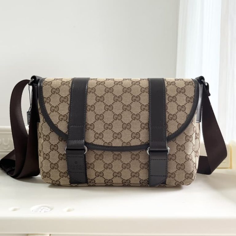 Gucci high quality GG Canvas Double Belt Flap Messenger-7