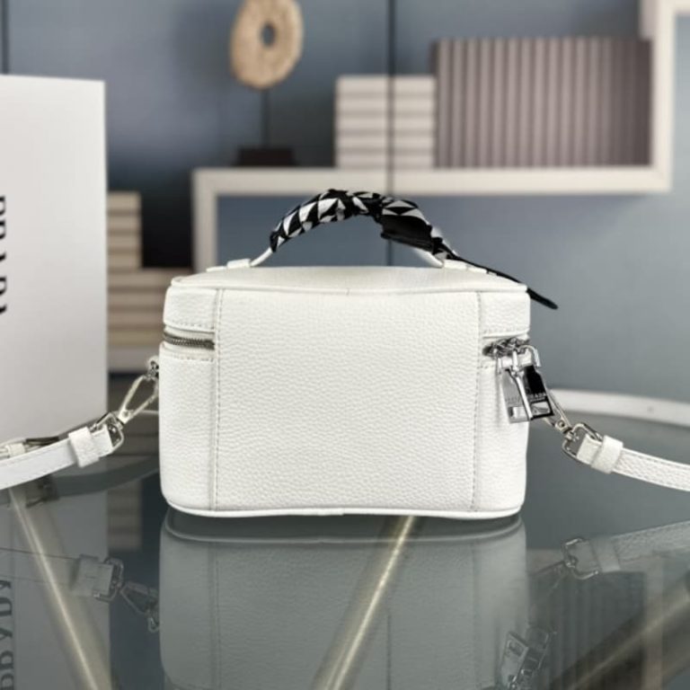 High quality Prada cosmetic bag women shoulder bag square large capacity handbag front iconic logo pattern-4