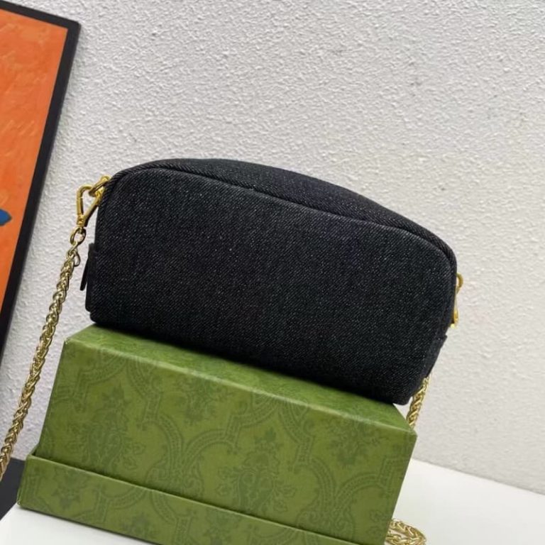 High-quality Prada denim second hand bag Women crossbody bag Front iconic logo pattern-2
