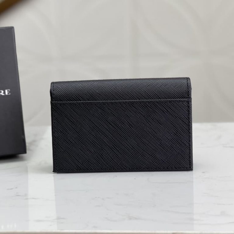 High quality Prada men card holder small wallet front iconic logo pattern-2