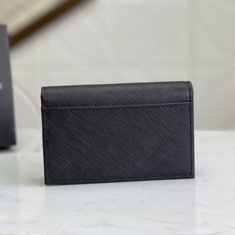 High quality Prada men card holder small wallet front iconic logo pattern-2