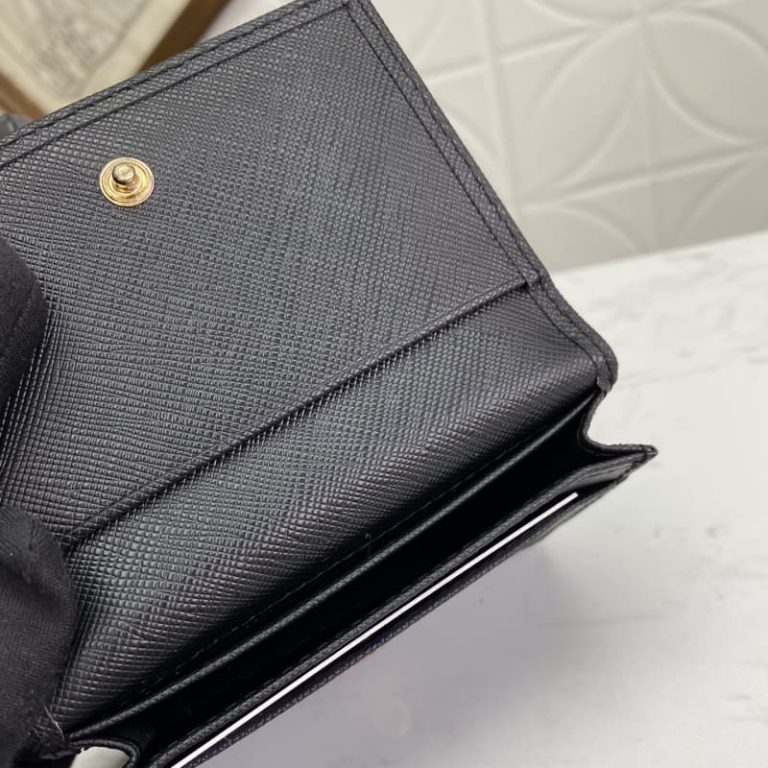 High quality Prada men card holder small wallet front iconic logo pattern-5