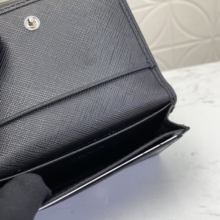 High quality Prada men card holder small wallet front iconic logo pattern-5